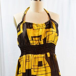 Yellow and Brown Halter Top